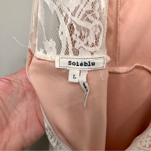 Soieblu White Nude Lace Overlay Dress - Picture 5 of 6